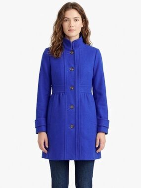 J.Crew Wool Blend Coat – Size 8 Royal Blue Tailored Jacket |60% Wool